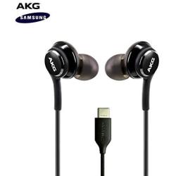 ElloGear 2020 Earbuds Stereo Headphones for Samsung Galaxy Note 10, Note 10+, Galaxy S10, S9 Plus, S10e - Designed by AKG - Braided Cable with Microphone and Volume Remote Type-C Connector - Black