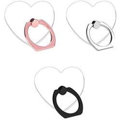 Transparent Heart Cell Phone Ring Holder Kickstand,360 Rotation Clear Heart Cell Phone Finger Ring Grip Stand for Phones,Pad