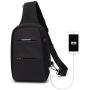 Sling Bag Crossbody Backpack For Men/Women Waterproof Shoulder Bag with USB Charging Port Anti-theft Causal Daypacks For Travel/Sports/Hiking Black