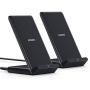 Anker Wireless Charger, 2 Pack PowerWave Stand, Qi-Certified, 7.5W for iPhone 11, 11 Pro, 11 Pro Max, Xs Max, XR, XS, X, 8, 8Plus, 10W for Galaxy S20 S10 S9 S8, Note 10 Note 9 Note 8 (No AC Adapter)