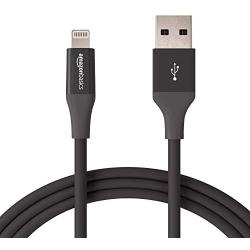 AmazonBasics Lightning to USB A Cable, Advanced Collection, MFi Certified Apple iPhone Charger, Black, 6 Foot, 2 Pack