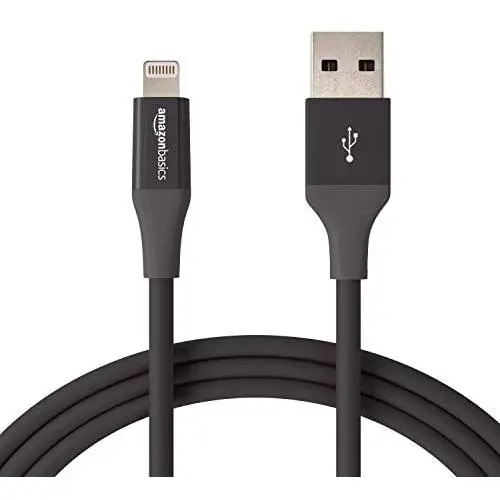 AmazonBasics Lightning to USB A Cable, Advanced Collection, MFi Certified Apple iPhone Charger, Black, 6 Foot, 2 Pack AmazonBasics Lightning to USB A Cable, Advanced Collection, MFi Certified Apple iPhone Charger, Black, 6 Foot, 2 Pack