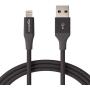 AmazonBasics Lightning to USB A Cable, Advanced Collection, MFi Certified Apple iPhone Charger, Black, 6 Foot, 2 Pack