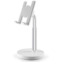 [2020 Upgraded] Cell Phone Stand, Height Angle Adjustable Phone Stand, Aenfor Thick Base Phone Holder Stand for Desk, Compatible with All Mobile Phones, White