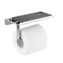 devesanter Toilet Roll Paper Holder Wall Mounted Self Adhesive Bathroom Tissue Dispenser Stainless Steel Toilet Paper Roll Storage with Mobile Phone Holder Stand