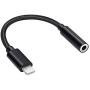 3.5mm Headphone Jack Adapter,Connector Aux Audio Headphone Dongle Stereo Cable for iPhone 11/11 Pro/11 Pro Max/Xs/Xs Max/XR/iPhone 8/8 Plus/X (10) / 7/7 Plus,Compatible with iOS Systems Black