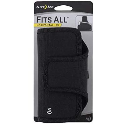 Nite Ize Fits All Phone Holster - Vertical or Horizontal Protective, Clippable Cell Phone Holder for Your Belt Or Waistband - Horizontal - Extra Large - Black