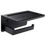XVL Toilet Paper Holder with Mobile Phone Storage Shelf Bathroom Tissue Holder, Matte Black, SUS304 Stainless Steel G318C-G