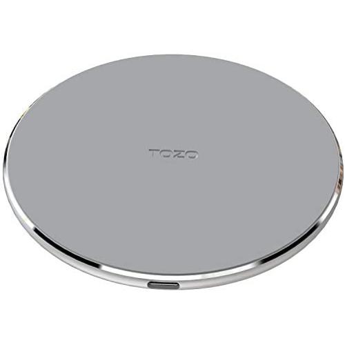 TOZO W1 Wireless Charger Ultra Thin Aviation Aluminum CNC Unibody Fast Charging Pad Gray (NO AC Adapter)