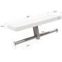 crw Double Toilet Paper Holder White Bathroom Tissue Roller Hanger with Cell Mobile Phone Shelf Wall Mounted