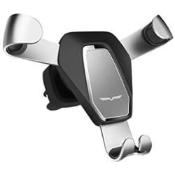 Car Phone Holder Car Air Outlet Mobile Phone Holder is Adjustable by Gravity and Suitable for Most Mobile Phones (Silver)