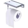 SANLIV Solid Brass Paper Towel Holder Bathroom Toilet Tissue Roll Holder with Mobile Phone Storage Shelf, Polished Chrome