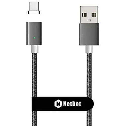 Netdot Gen7 Nylon Braided USB-C Magnetic Fast Charging Cable Compatible with Type-C Smartphone(3.3ft USB-C/1 Pack Gray) Netdot Gen7 Nylon Braided USB-C Magnetic Fast Charging Cable Compatible with Type-C Smartphone(3.3ft USB-C/1 Pack Gray)