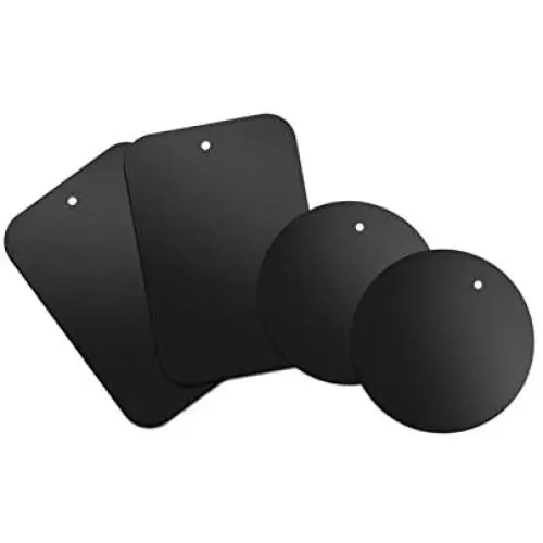 Metal Plate with 3M Adhesive Back for Magnetic Car Mount Cell Phone Holder GPS and Tablet Holder (2 Rectangle & 2 Round) (Black) Metal Plate with 3M Adhesive Back for Magnetic Car Mount Cell Phone Holder GPS and Tablet Holder (2 Rectangle & 2 Round) (Black)