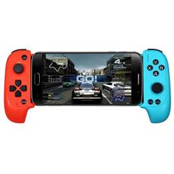 Siomeor Telescopic Wireless Bluetooth Controller Gamepad Mobile Game Controller Android IOS Phone Flexible Joystick Blue and Red