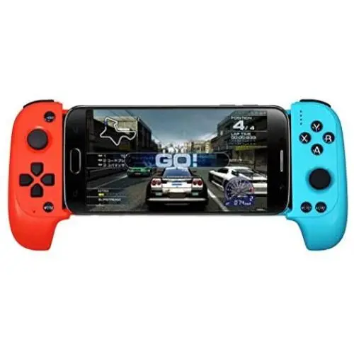 Siomeor Telescopic Wireless Bluetooth Controller Gamepad Mobile Game Controller Android IOS Phone Flexible Joystick Blue and Red Siomeor Telescopic Wireless Bluetooth Controller Gamepad Mobile Game Controller Android IOS Phone Flexible Joystick Blue and Red