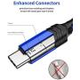 USB Type C Cable 3A Fast Charging, JSAUX(2-Pack 3.3ft+10ft) USB-A to USB-C Charge Braided Cord Compatible with Samsung Galaxy S10 S10E S9 S8 S20 Plus,Note 10 9 8,Z Flip, and Other USB C Charger(Blue)