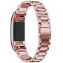 Jiarusig Compatible with Fitbit Charge 2 Bands, Stainless Steel Metal Bands Strap Men Women Replacement Bracelet Small Large Wristband Accessories Band Compatible with Fitbit Charge 2, Rose Pink