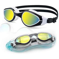 Uniswim One-Piece Swimming Goggles UV Protection Professional Clear Swim Goggles Anti Fog No Leaking UV Protection Outdoor Triathlon Training Swim Goggles Comfortable for Adults Men Women Youth