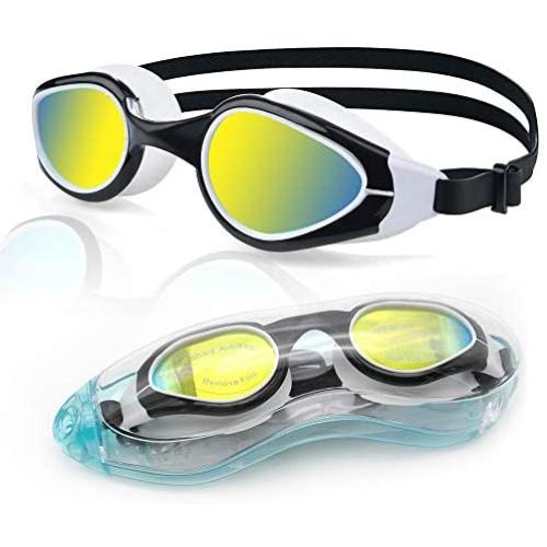 Uniswim One-Piece Swimming Goggles UV Protection Professional Clear Swim Goggles Anti Fog No Leaking UV Protection Outdoor Triathlon Training Swim Goggles Comfortable for Adults Men Women Youth