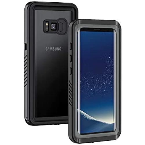 Lanhiem Galaxy S8 Case, IP68 Waterproof Dustproof Shockproof Case with Built-in Screen Protector, Full Body Sealed Underwater Protective Cover for Samsung Galaxy S8 (Black/Gray)