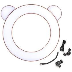 Yosoo Studio Makeup Selfie LED Ring Light Fill Lamp with Phone Clips Holder for Photography(Brown Bear)