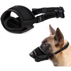 Soft Dog Muzzle for Small, Medium and Large Dogs, Anti-Biting, Barking and Chewing, Breathable Mesn Muzzle with Adjustable Secure Velcro, 5 Sizes