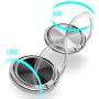 Finger Ring Stand,WATACHE 2 Pack CD Texture Magnetic Universal Metal Smartphone Finger Ring Grip Holder Kickstand for iPhone/iPad/Samsung/HTC/Nokia/Cellphones/Tablet, Silver/Black