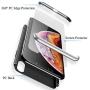 HikerClub Huawei P30 Lite Case with Screen Protector 3 in 1 Hard Plastic Ultra Thin Slim Fit 360 Degree Full Body Protective Shockproof Anti-Scratch Case for Huawei P30 Lite (Black&Silver)