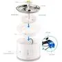 Cat Water Fountain Stainless Steel, 81oz/2.4L Intelligent Auto Power Off Pump with LED Light, Pet Fountain, Cat Water Dispenser with 3 Filters, 1 Mat and 2 Cleaning Brushes, Water Level Window
