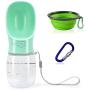 Portable Dog Water Bottle with Collapsible Bowl, FineGood 2.76" Big Trough 12OZ Leak Proof Pet Travel Drinking Bottle for Small Cat Puppy for Outdoor Hiking Walking