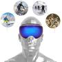 Keenso Ski Protection Glasses, Outdoor Men Women Ski Protection Glasses Anti-Fog Anti-Wind Skiing Snow Snowboard Goggles