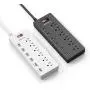 HITRENDS Surge Protector Power Strip 6 Outlets with 6 USB Charging Ports, USB Extension Cord, 1625W/13A Multiplug for Multiple Devices Smartphone Tablet Laptop Computer (6ft, White & Black) HITRENDS Surge Protector Power Strip 6 Outlets with 6 USB Charging Ports, USB Extension Cord, 1625W/13A Multiplug for Multiple Devices Smartphone Tablet Laptop Computer (6ft, White & Black)