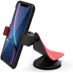 Arteck Universal Mobile Phone Car Mount Holder 360° Rotation for Auto Windshield, for Cell Phones Apple iPhone 6s Plus 5s, Samsung Galaxy S7 Edge S6 Note 5/4 GPS and Others Red