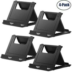 Cell Phone Stand,4 Pack Tablet Stand,Universal Foldable Multi-angle Pocket Desktop Holder Cradle for Tablets(6-11"),iPhone X/8/7 Plus/7/6s/6/5/4 SE iPad mini, Nintendo Switch Samsung Galaxy,Black