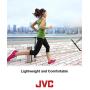 JVC Clip Style Headphone Blue and White Lightweight and Comfortable Ear Clip. Splash Proof Water resistant Powerful Sound with Bass Boost HAEB75A