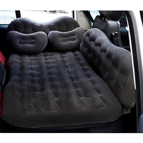 CALOER Thick Inflatable Car Air Mattress with Pocket,Headboard,Pillows and Air Pump (Portable)-Camping Inflation Bed Travel Air Bed Car Back Seat-Blow Up Air Mattress - Car Bed fits Car, SUV, Truck