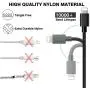 JIMROZ iPhone Charger, MFi Certified Lightning Cable 3 Pack 10ft Nylon Braided Fast Charging Sync Cord Compatible with iPhone 11 Pro Max XS XR X 8 7 6s 6 Plus 5 5s, iPad, iPod and More, Black