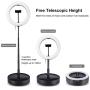 Selfie Ring Light with Tripod Stand with Phone Holder for, Live Stream,Self-Portrait Shooting (Black,1 X Fill Light + 1 X Stand, 10.2in)