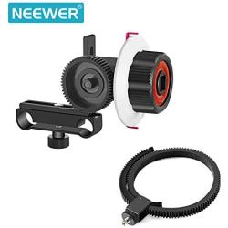 Neewer Follow Focus with Gear Ring Belt for Canon Nikon Sony and Other DSLR Camera Camcorder DV Video Fits 15mm Rod Film Making System,Shoulder Support,Stabilizer,Movie Rig(Red+Black)