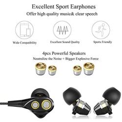 Ailun in-Ear Headphones,Wired Stereo HiFi Earphones with MIC,3.5mm Jack Noise Isolating,Dual Dynamic Drivers,Earbuds Compatible iPhone 6 Plus,Galaxy S9/S9+ S8 S7 S6,Android Smartphone,Tablet[Black]