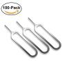 Sim Card Removal Tool Tray Eject Pin Ejector [ Pack of 100 ] VOENXEE Needle Pin Key Remover for iPhone 11 Pro XS MAX, Samsung Galaxy S20 S10 S9 S8 Plus A30 A50 A70 HTC Sony Huawei All Smartphones