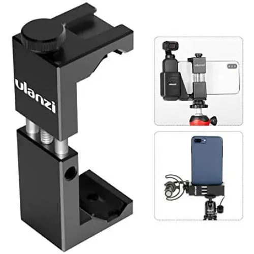 Ulanzi Cell Phone Tripod Mount Adapter w Cold Shoe, Metal Phone Tripod Adapter Aluminum Alloy Vertical w 1/4 Screw Compatible w OSMO Pocket iPhone 11 Pro Max XS Max XR 8 7 Plus Google OnePlus 7 Pro Ulanzi Cell Phone Tripod Mount Adapter w Cold Shoe, Metal Phone Tripod Adapter Aluminum Alloy Vertical w 1/4 Screw Compatible w OSMO Pocket iPhone 11 Pro Max XS Max XR 8 7 Plus Google OnePlus 7 Pro