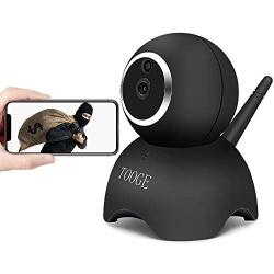 TOOGE WiFi Dog Pet Camera Wireless Security Camera FHD Home Security Indoor Camera with Night Vision 2-Way Audio Motion Detection (Black)