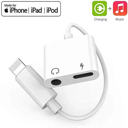 for iPhone Headphone Adapter Dongle Charger Jack AUX Audio 3.5 mm with iPhone 7/7Plus/8/8Plus/X/XS/XR/10/XS /11 /MAX Accessory Headset Audio & Charger Compatible All iOS Systems