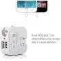 USB Wall Car Charger Compact,BOLWEO 2.1A 2-in-1 Dual Port USB Car Travel Charger and Home Wall Adapter with Foldable Plug Compatible with Smartphones,Kindle,iPad and More(White)