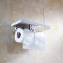 Beelee Toilet Paper Holder with Shelf - White Double Paper Holder, Bathroom Cell Mobile Phone Holder Shelf, Wall Mounted Design Best for Bathroom BA8801