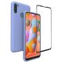 Weycolor Samsung Galaxy A11 Case, with Tempered Glass Screen Protector [2 Pack], Liquid Silicone Slim Soft Fit Drop Protection Case for Galaxy A11 (Purple)
