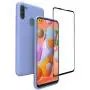 Weycolor Samsung Galaxy A11 Case, with Tempered Glass Screen Protector [2 Pack], Liquid Silicone Slim Soft Fit Drop Protection Case for Galaxy A11 (Purple)