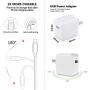 iPhone Charger iPad Charger,Baoota 2.4A 12W USB Wall Charger Foldable Portable Travel Plug and 2 Pack 8 Pin Charging Cable Compatible with iPhone,iPad